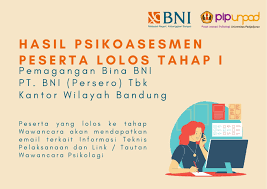 Kembali kita melihat pola pada contoh soal psikotes acak kata diatas. Hasil Psikoasesmen Tahap 1 Pemagangan Bina Bni Pt Bni Persero Tbk Kantor Wilayah Bandung Tanggal 18 September 2020 Pip Unpad
