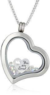 Charmed Lockets You Are Loved Swarovski Crystal Charm Heart Locket Necklace Details Can Locket Charms Swarovski Crystal Charm Heart Shaped Pendant Necklace