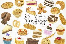Watercolor Bakery Clipart Bakery Clip Art Bakery Png 260493 Illustrations Design Bundles In 2021 Arts Bakery Bakery Watercolor