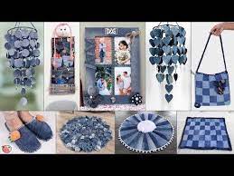 21 Old Jeans Reuse Craft Idea Old Clothes Room Decor Wall Hanging Doormat Organizer Yout Reuse Crafts Art And Craft Videos Arts And Crafts For Teens