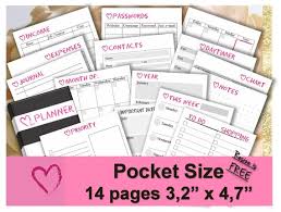 pocket planner inserts pocket size filofax calendar