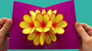 Mother S Day Pop Up Card Flower Tutorial Easy 5 Minute Crafts To Do When Your Bored Pop Up Flower Cards Flower Cards Pop Up Flowers