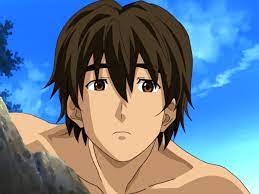 ichijou daisuke, resort boin, 1boy, brown eyes, brown hair, day, looking at  viewer, male focus, outdoors, short hair, sky, solo, topless male, watching  - Image View - | Gelbooru - Free Anime and Hentai Gallery