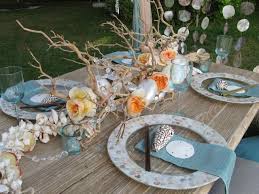 Shells Orchids Branch Centerpiece Designs By Hemingway Beach Wedding Table Settings Beach Wedding Tables Beach Table Decorations