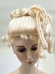 Curly Pulled up Doll Hair Vintage Unused Monique Doll Wig, “gibson Girl”  Style Doll Wig in Original Box With Tag