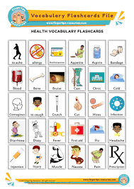 Health and illnesses vocabulary can be easily trained with the help of flashcards. Health Illness Vocabulary Flashcards Teaching Resources