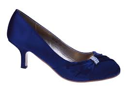 Womens Navy Blue Wedding Bridal Ladies Prom Low Heel Bridesmaid Evening Shoes Ebay Navy Wedding Shoes Blue Wedding Shoes Ivory Wedding Shoes Low Heel