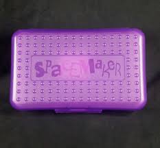Spacemaker Pencil Box Plastic Art Case School Craft Storage Purple Clear 90s Dot 90s Schoolsupplies Storage Sta Childhood Memories My Childhood Pencil Case
