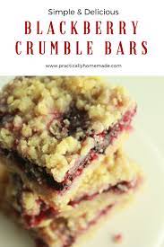Blackberry Crumble Bars Practically Homemade Recipe Blackberry Crumble Blackberry Dessert Recipes Crumble Bars