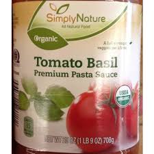Calories In Tomato Basil Premium Pasta Sauce From Simply Nature
