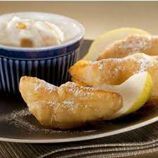 Bartlett Pear Fritters With Sweet Lemon Ricotta Recipe Pear Recipes Baked Pears Pear Dessert