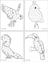 Push pack to pdf button and download pdf coloring book for free. Free Printable Tropical Bird Do A Dot Pages For Toddlers Preschoolers The Artisan Life