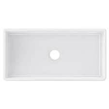This rectangular sink has 2 identical squarish. Tuscany Farmhouse Apron Front 36 White Fireclay Single Bowl Kitchen Sink At Menards