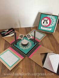 Explosionsbox Zum 40 Geburtstag Mit Eule Stampin Up Geburtstag In Einer Box Gutschein Geburtstag Geschenkbox Basteln