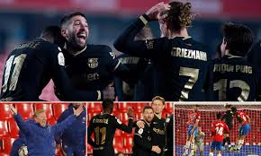 El barcelona recibe en el camp nou al granada y lo que está en juego es un premio gordo. Granada 3 5 Barcelona Aet Ronald Koeman S Side Win Comeback Thriller Daily Mail Online