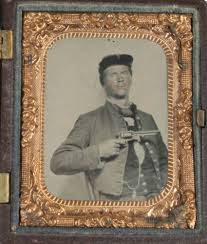 Civil War Ambrotype Soldier With Pistol Tinted 1 9 Plate Full Union Case In Collectibles Photographic Images American Civil War Civil War Civil War Photos