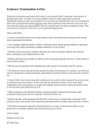 Contract Termination Letter Real Estate Forms Contract Template Cleaning Contracts Contract
