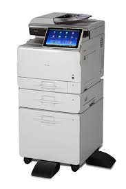 Both devices include standard printing, copying, scanning, and faxing features. Ricoh Mp C307 Base X1 Ptu Med Cabinet Left Ubeo