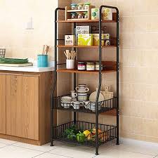 Buy the best and latest kitchen storage rack on banggood.com offer the quality kitchen storage rack on sale with worldwide free shipping. Liufenglong Cabinet Shelf Kitchen Baker S Rack Utility Storage Shelf 5 Tier Shelf With 2 Wire Ba Kitchen Shelves Organization Shelves Kitchen Appliances Layout
