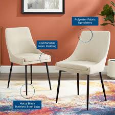 See more ideas about beige chair, chair, work chair. Viscount Upholstered Fabric Dining Chairs Set Of 2 In Black Beige Hyme Furniture