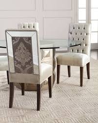Neutral tone fabric with nailhead trim and button tufts. Nailhead Dining Chair Horchow Com