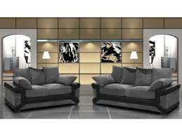 Canapé fixe 3 places milan 2 coloris gris. Ensemble Canape 3 2 Places Gris Et Noir Diego Vente De Canape Droit Conforama