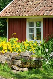 Rotes Gartenhaus Garten Bauerngarten Gartenhaus