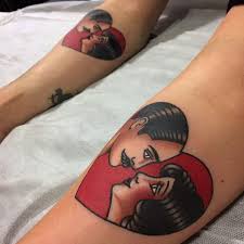 Here, tattoo of two such characters kissing is beautifully inked, expressing the wearers affection to each other. 250 Lovely Matching Tattoos For Couples 1000 Tattoo Photo Eddnet