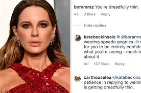 Kate beckinsale's latest look is next level gorgeous in a hilarious clip she posted to her instagram, the actress filmed herself watching a clip from et where the interviewer asked her. Kate Beckinsale Responded To A Troll Calling Her Dreadfully Thin In The Funniest Way