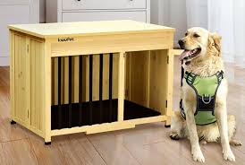 Dog crate kennel cage bed night stand end table wood furniture cave house room large size / dark. Wooden Dog Crates The Best Wooden Dog Crates For 2020