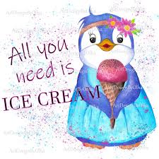Penguin Sublimation Png Cute Animals Shirt Sublimation Ice Etsy In 2020 Summer Prints Cute Animals Ice Cream Print