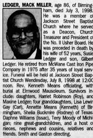 Obituary for MACK LEDGER Mtl ER