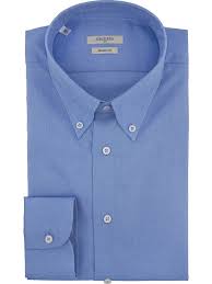 Blue Business Shirt With Button Down Collar Delsiena