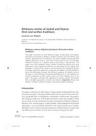 Here's how to write a proper email Pdf Afrikaans Stories Of Jackal And Hyena Oral And Written Traditions