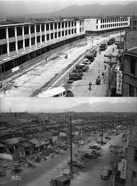 上圖日期 1961 3 27 圖說 北市中華路新建即將完工的中華商場一景下圖日期 1960 7 2 圖說 中華路東邊違建開始自動拆除及全景 taipei city history