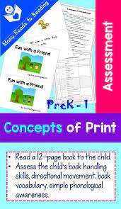 Concepts Of Print Assessment Prek 1 Concepts Of Print Assessment Guided Reading Activities