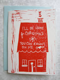 I Ll Be Home For Christmas Handmade Red Song Lyrics Illustration Stamp Print Holiday Card Christmas Bookmarks Printed Holiday Cards Christmas Cards Handmade
