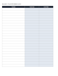 Select a cell next to the original list and type this formula =if (b2=,,max (a$1:a1)+1) into it, and then drag the autofill handle down to the range you need. Password List Excel Sheet Templates At Allbusinesstemplates Com