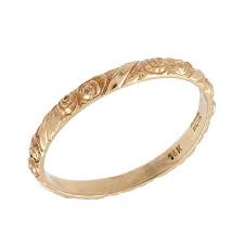 Vintage Floral Engraved Wedding Band Ring 14k Rose By Netajewelry Via Etsy Wedding Rings Vintage Wedding Ring Bands Classic Wedding Rings