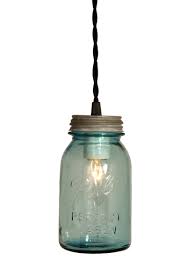 Vintage Ball Perfect Blue Mason Jar Pendant Barn Light Electric