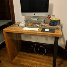 You will be amazed at how much calmer you will feel as you go through your workday with a desk waterfall fountain and its calming water sounds nearby. Finished Cherry And Epoxy Waterfall Desk Woodworking