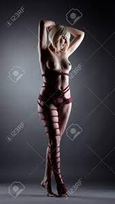 Kinbaku Concept. Image Of Naked Blonde Tied With Rope Stock Photo, Picture  And Royalty Free Image. Image 42410587.