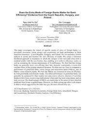 These foreign banks service both individual. Does The Entry Mode Of Foreign Banks Matter For Bank Afse