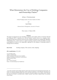 Check spelling or type a new query. Pdf What Determines The Use Of Holding Companies And Ownership Chains