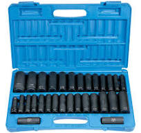 Grey Pneumatic® 1512DM - 1/2" Drive SAE/Metric 6-Point Deep Impact Socket  Set (30 Pieces)