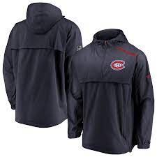 Montreal canadiens jacke vintage pullover wintermantel deadstock nhl hockey oberbekleidung. Men S Fanatics Branded Navy Montreal Canadiens Authentic Pro Rinkside Anorak 1 4 Zip Jacket