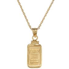 American Coin Treasures 1 Gram Gold Ingot Pendant Necklace Yellow Pendant Necklace Stylish Jewelry Beautiful Necklaces