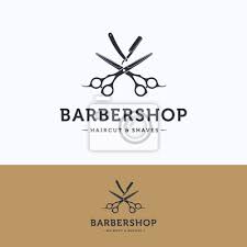 The barber logo, barbershop logo scissors, barber, text, technic png. Barbershop Logo Fototapete Fototapeten Barbershop Haircutter Kamm Myloview De