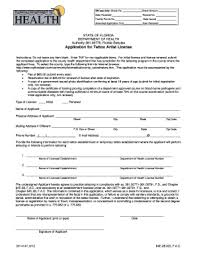 Get business licenses and permits. Fillable Online Doh State Fl Application For Tattoo Artist License Doh State Fl Fax Email Print Pdffiller