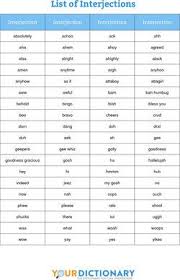 List Of Interjections For Kids Singular Plural Verb